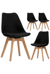 Dining Chairs Wooden Legs Soft Cushioned Pad Seat