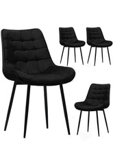 Modern Velvet Dining Chairs With Sturdy Metal Legs