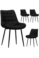 Modern Velvet Dining Chairs With Sturdy Metal Legs