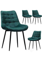 Modern Velvet Dining Chairs With Sturdy Metal Legs