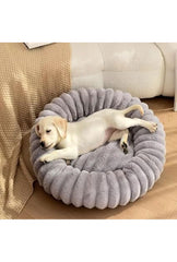 Rabbit Fur Soft Donut Dog Bed
