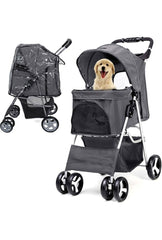 Pet Stroller with Rain Cover