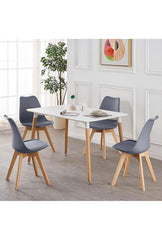 Modern Design Tulip Retro Lounge Chair And Rectangular Kitchen Table With Solid Wooden Legs