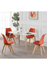 Modern Design Tulip Retro Lounge Chair And Rectangular Kitchen Table With Solid Wooden Legs