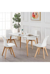 Modern Design Tulip Retro Lounge Chair And Rectangular Kitchen Table With Solid Wooden Legs