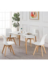 Modern Design Tulip Retro Lounge Chair And Rectangular Kitchen Table With Solid Wooden Legs
