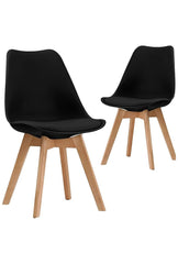 Dining Chairs Wooden Legs Soft Cushioned Pad Seat