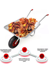 Wheelbarrow Heavy Duty Galvanised  80L Capacity