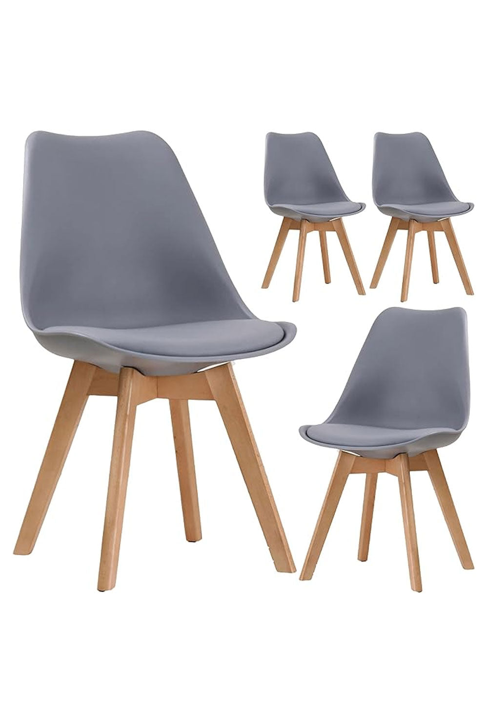 Dining Chairs Wooden Legs Soft Cushioned Pad Seat