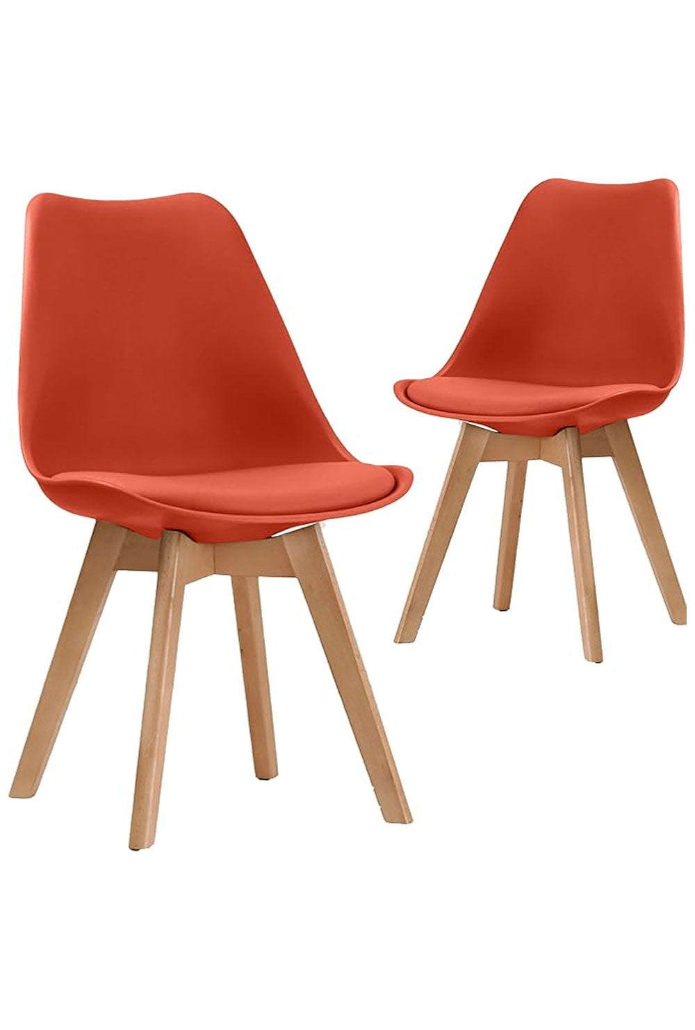 Dining Chairs Wooden Legs Soft Cushioned Pad Seat