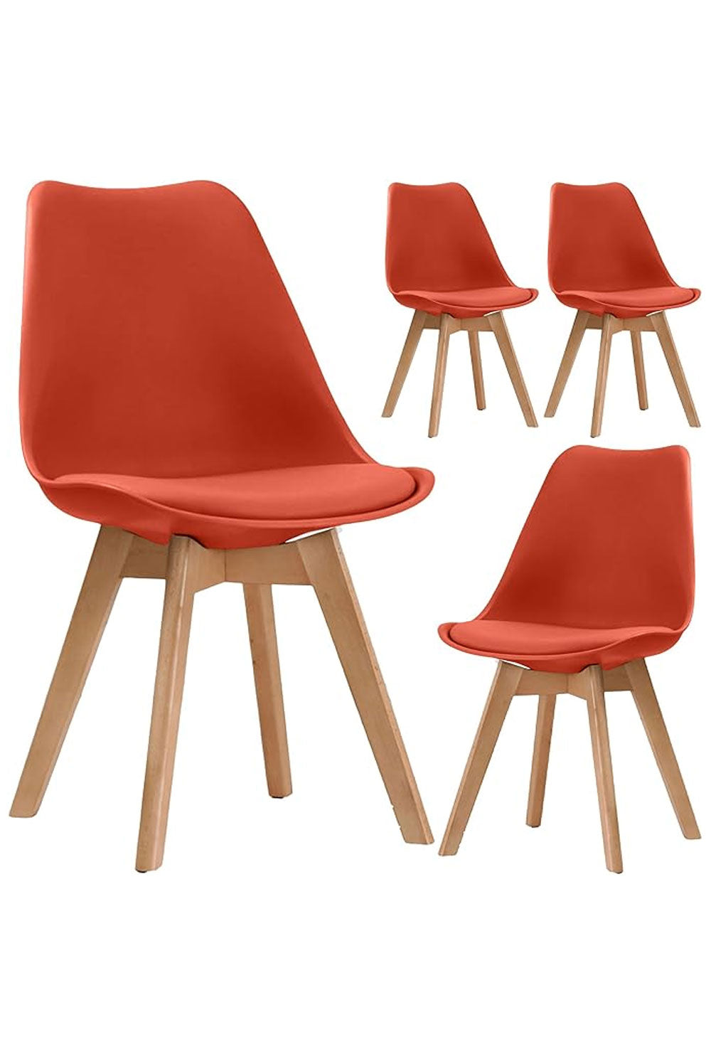 Dining Chairs Wooden Legs Soft Cushioned Pad Seat