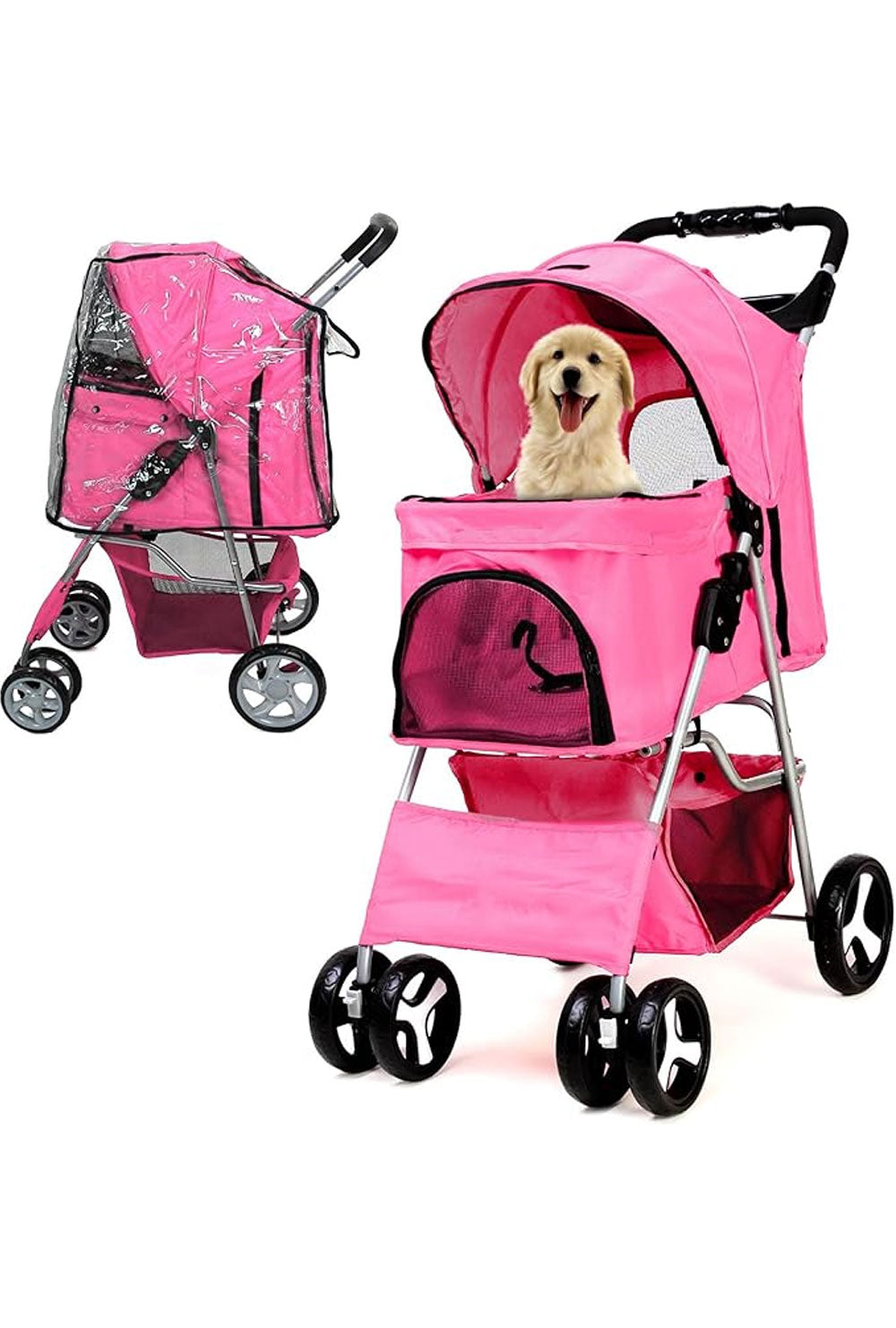 Pet Stroller with Rain Cover