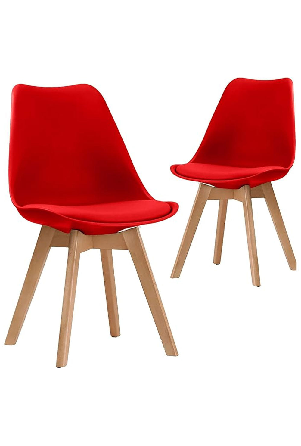 Dining Chairs Wooden Legs Soft Cushioned Pad Seat