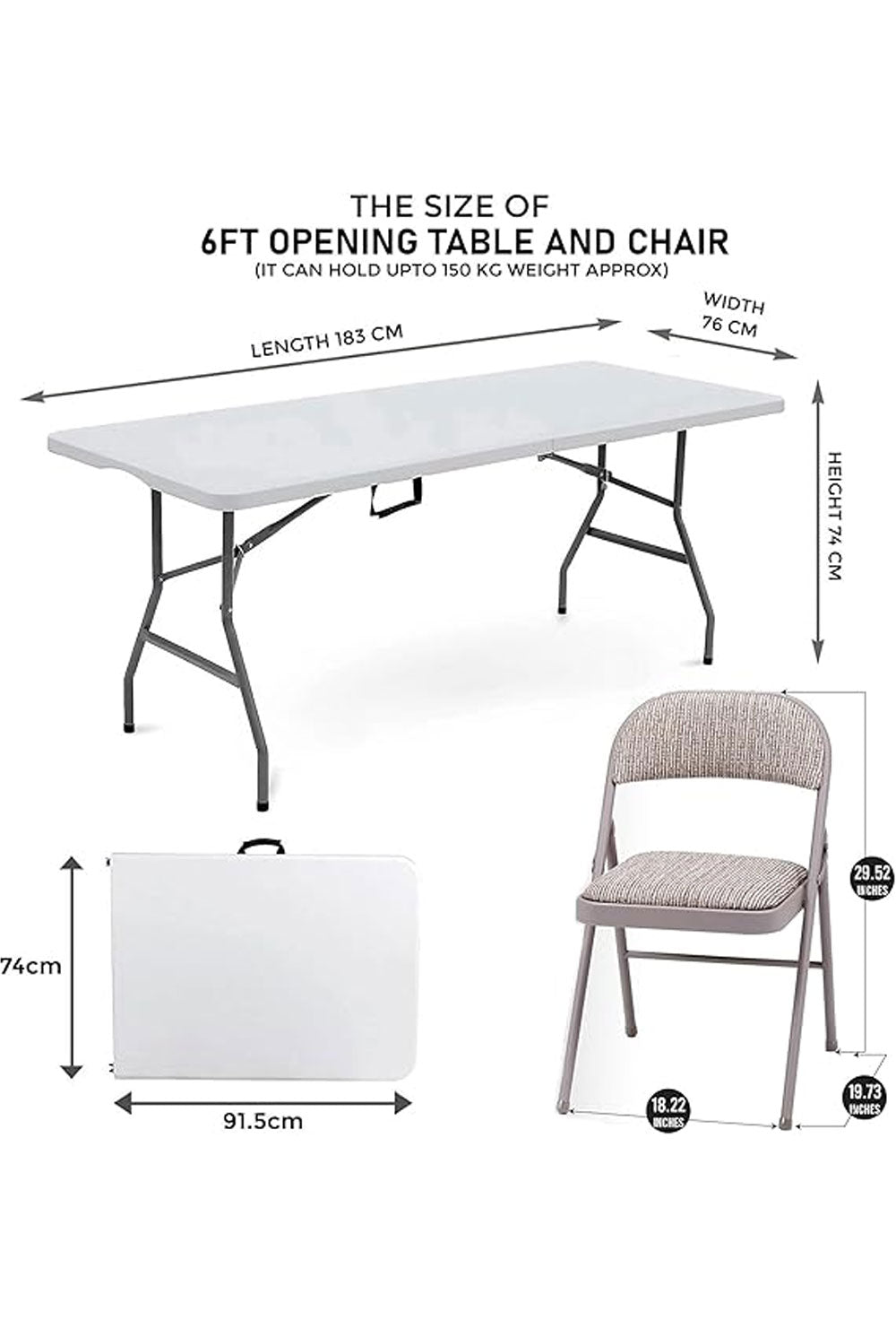 Heavy Duty Foldable Chairs With Folding Table