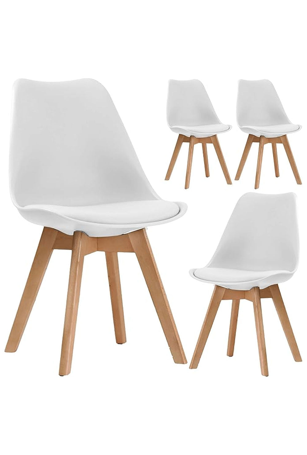 Dining Chairs Wooden Legs Soft Cushioned Pad Seat