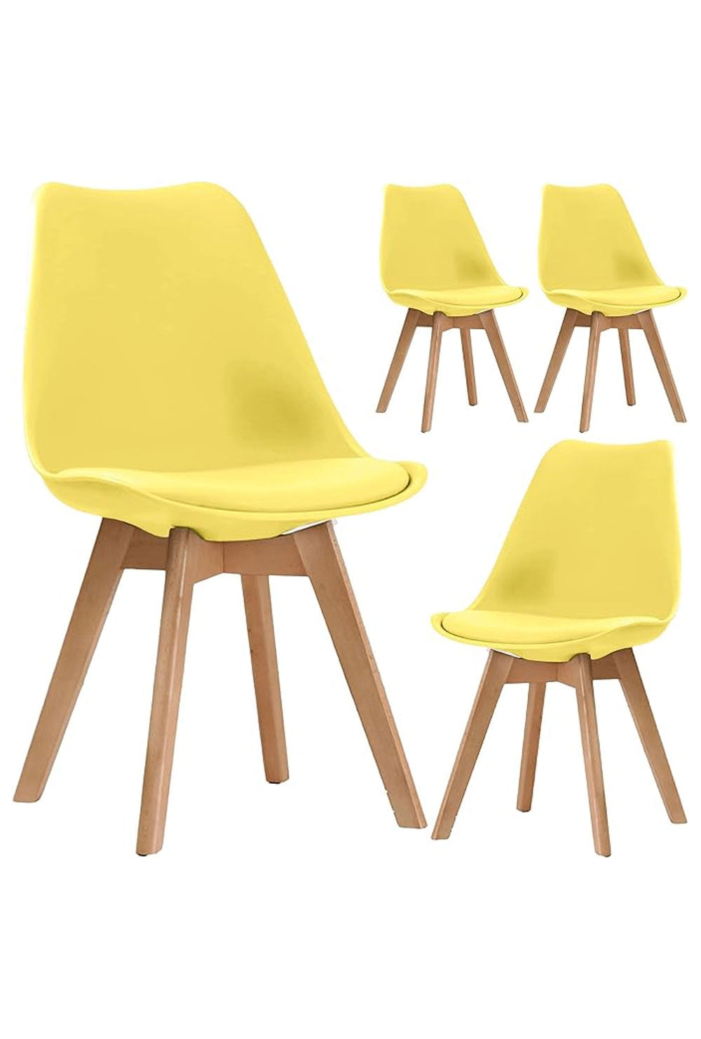 Dining Chairs Wooden Legs Soft Cushioned Pad Seat